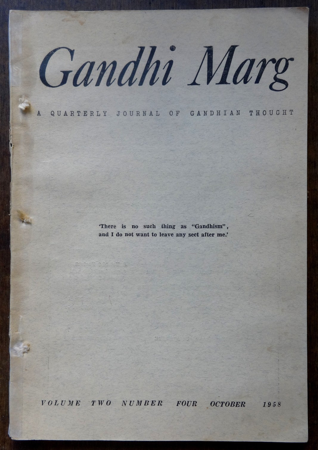 Gandhi Marg by Gandhi Peace Foundation Oct 1958 issue 96pgs India