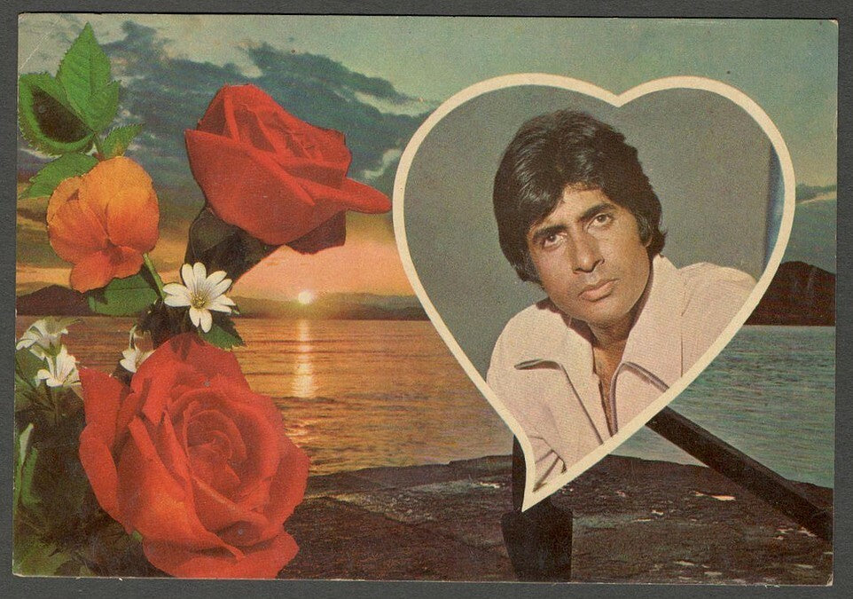 AOP India Bollywood vintage postcard AMITABH BACHCHAN ELAR 337