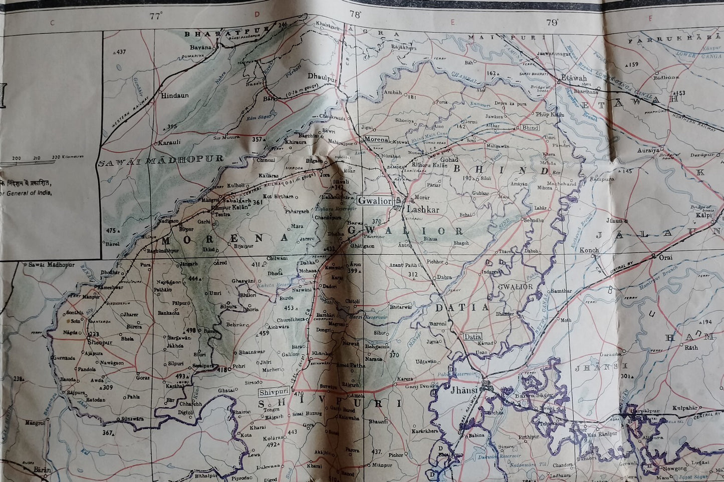 AOP India MADHYA PRADESH large detailed MAP 26x47 inches; 66x120cm