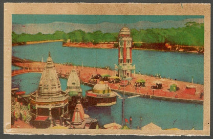 AOP India vintage Hindu postcard Harki-Pairi Hargwar & Mansa Devi Mountain