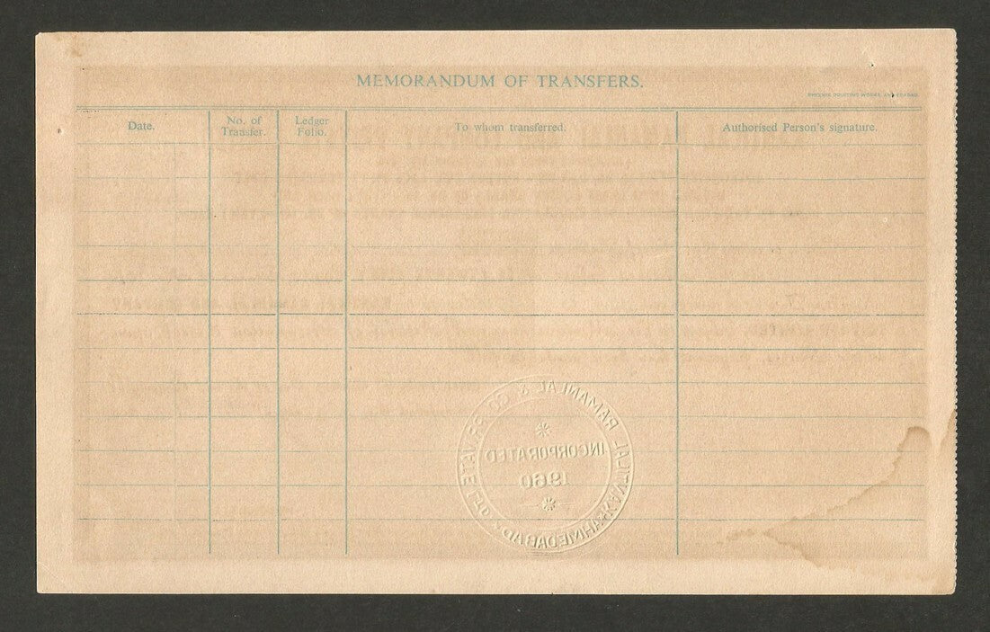 India 1960 Kantilal Ramalal & company share certificate