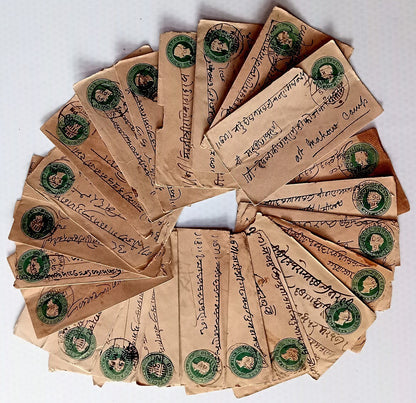 AOP India 1/2a green envelopes x100 selected for condition WHOLESALE