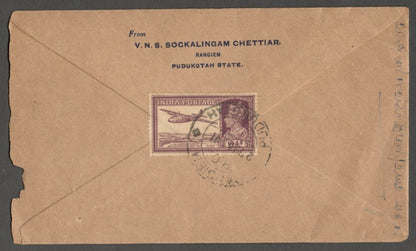AOP India WW2 1939 censored cover to Malaya