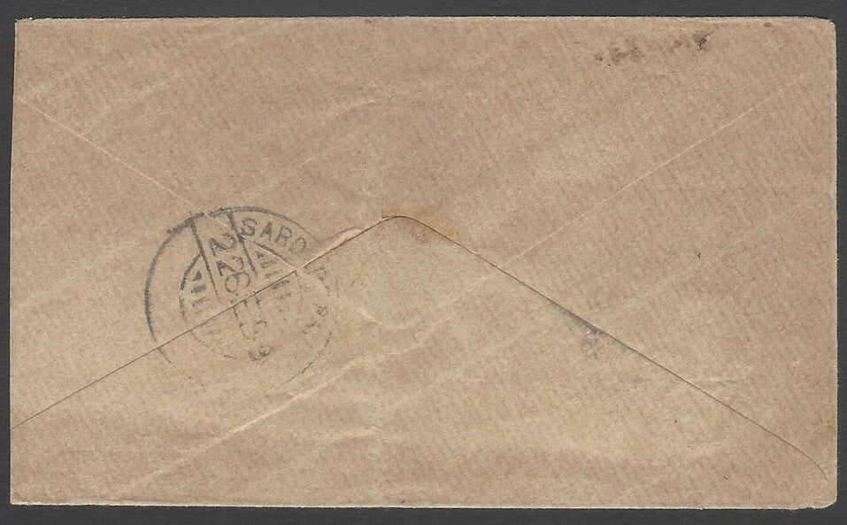 AOPIMT India MAIL GUARD DIBRUGARH postage due horseshoe on 1895 cover