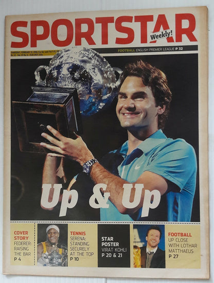 India Sportstar 2006-11 TENNIS cover issues 10” X 13” (5)