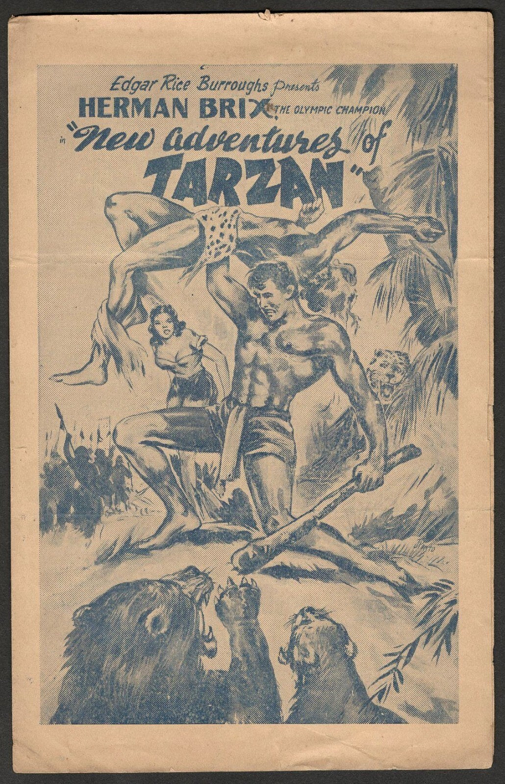 (AOP) NEW ADVENTURES OF TARZAN ***Herman Brix vintage India herald