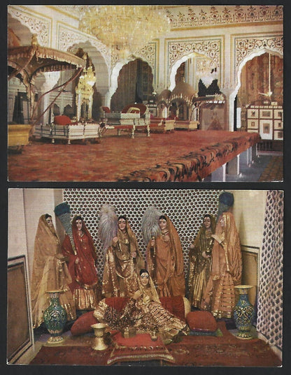 India PALACES OFF JAIPUR vintage set of 10 postcards in folder