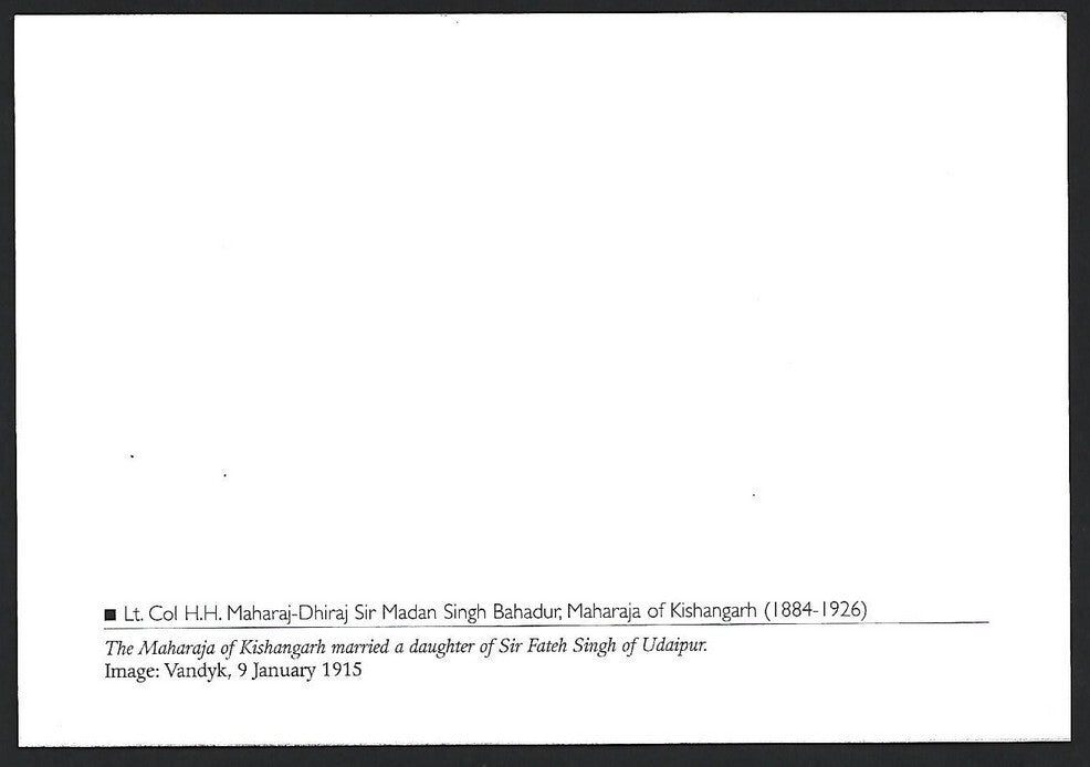 India 2010 Princely States maxi card Madan Singh Bahadur Maharaja of Kishangarh