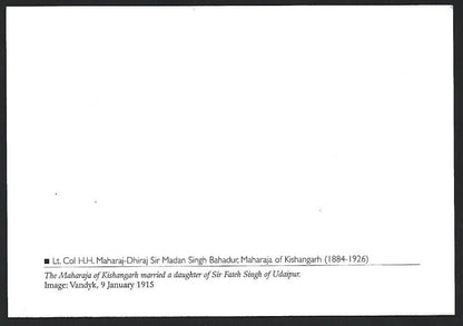 India 2010 Princely States maxi card Madan Singh Bahadur Maharaja of Kishangarh