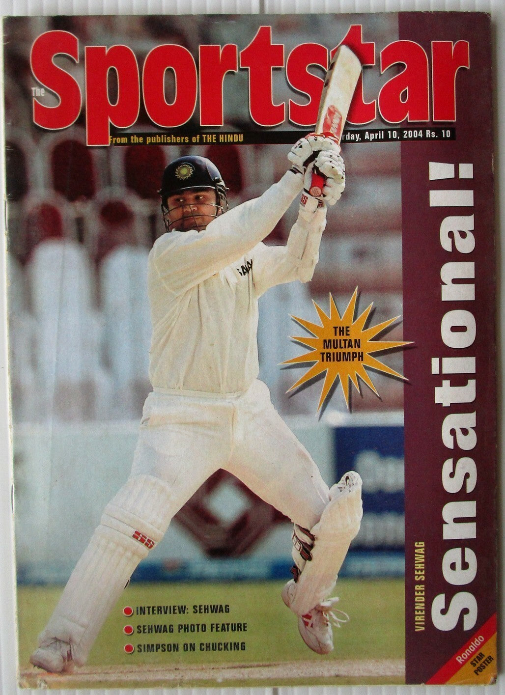 India Sports Star 2004-10-14 with much Cricket coverage (5 issues)