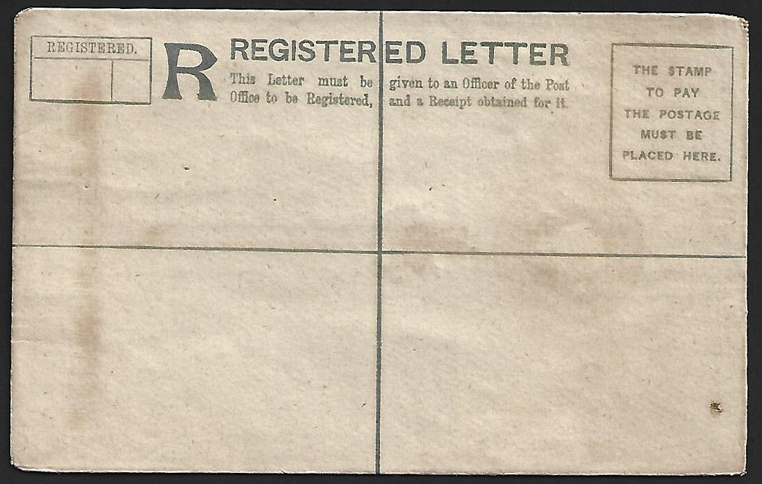 India PATIALA STATE 1891 2a grey registered envelope mint. HG #C2