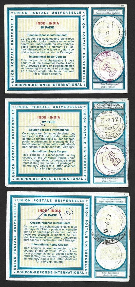 (AOP) India IRC International Reply Coupon collection (12)