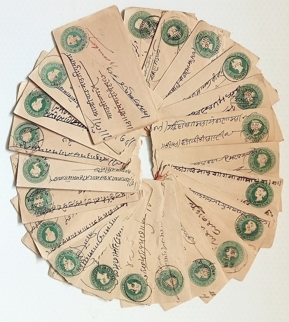 AOP India 1/2a green envelopes x100 selected for condition WHOLESALE