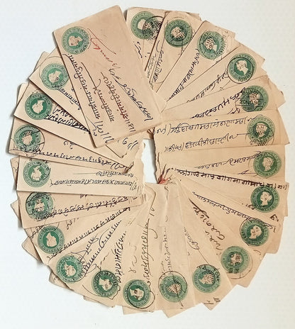 AOP India 1/2a green envelopes x100 selected for condition WHOLESALE