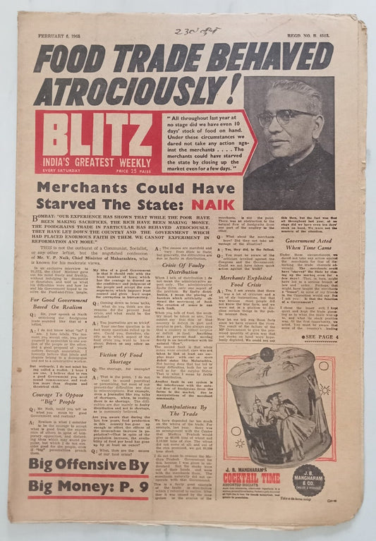 AOP India BLITZ 6 Feb 1965 FOOD TRADE BEHAVED ATROCIOUSLY ! (R )