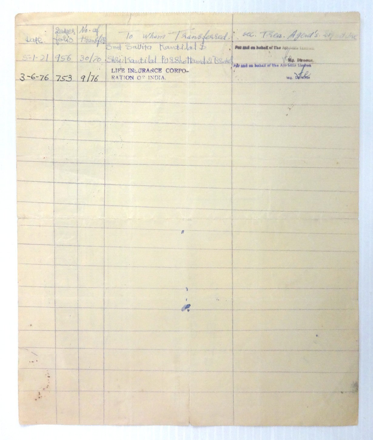 India 1949 Ajit Mills Ordinary share certificate