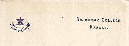 AOP India 1887 crested letter RAJKUMAR COLLEGE, Rajkot