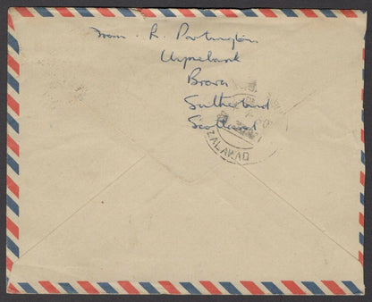 GB Great Britain Queen Elizabeth II Scotland 1/3 single franked cover to India