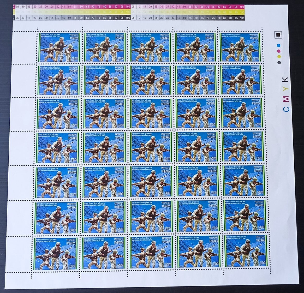 India 2012 Indo Tibetan Border Police Force sheet of 35 MNH