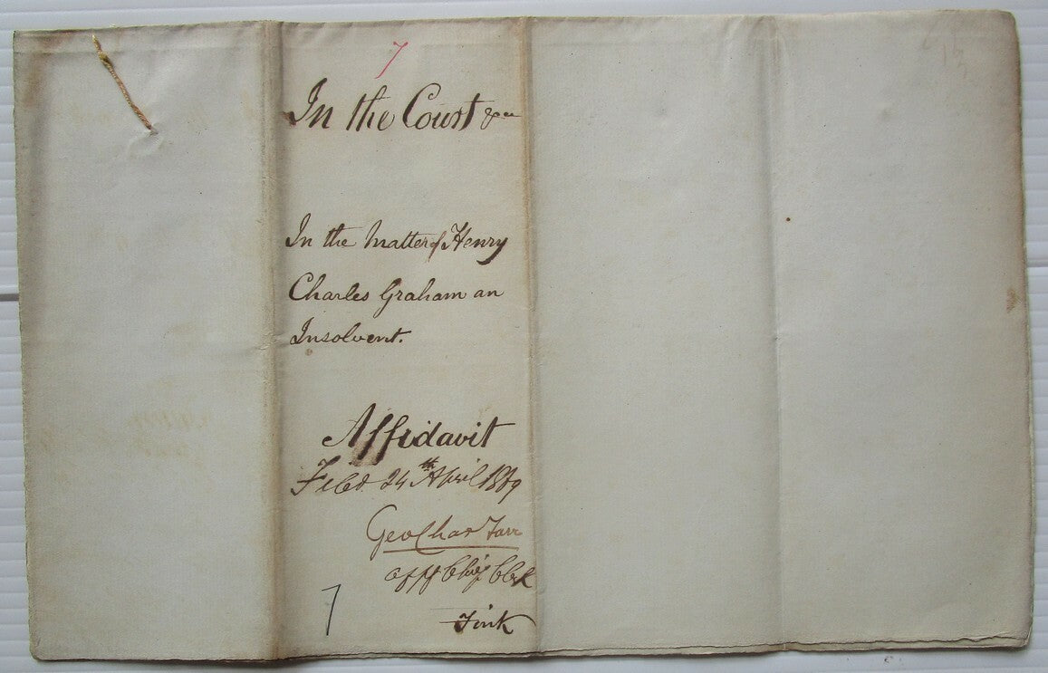 India QV 1869 HIGH COURT 2a & 3R lilac on 1869 document