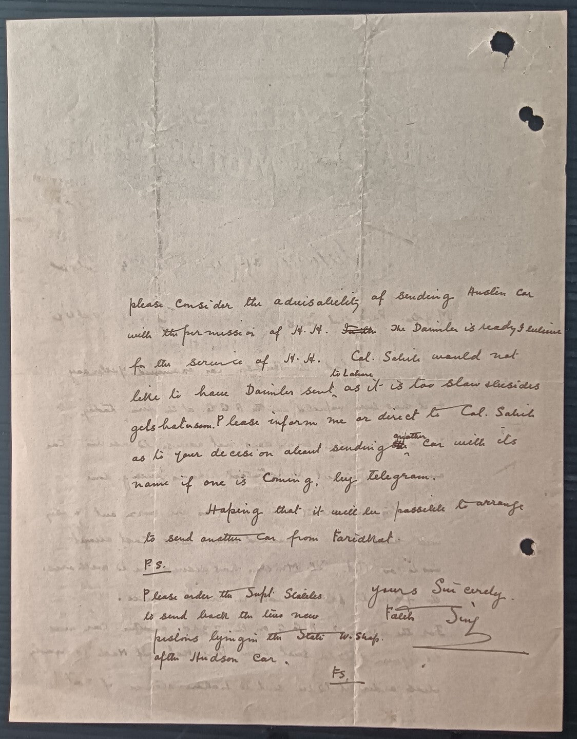India BOMBAY CYCLE & MOTOR AGENCY letterhead used 1924
