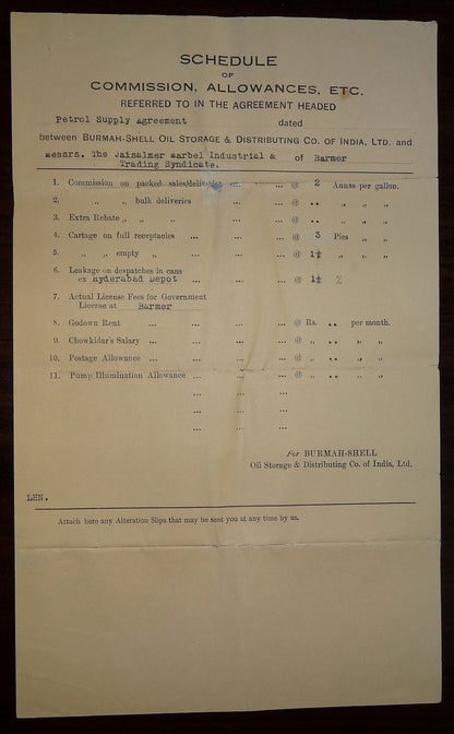 India KGV Sp Adh on Share Transfer 1R unrecorded by Barefoot or Mollah 1929 doc