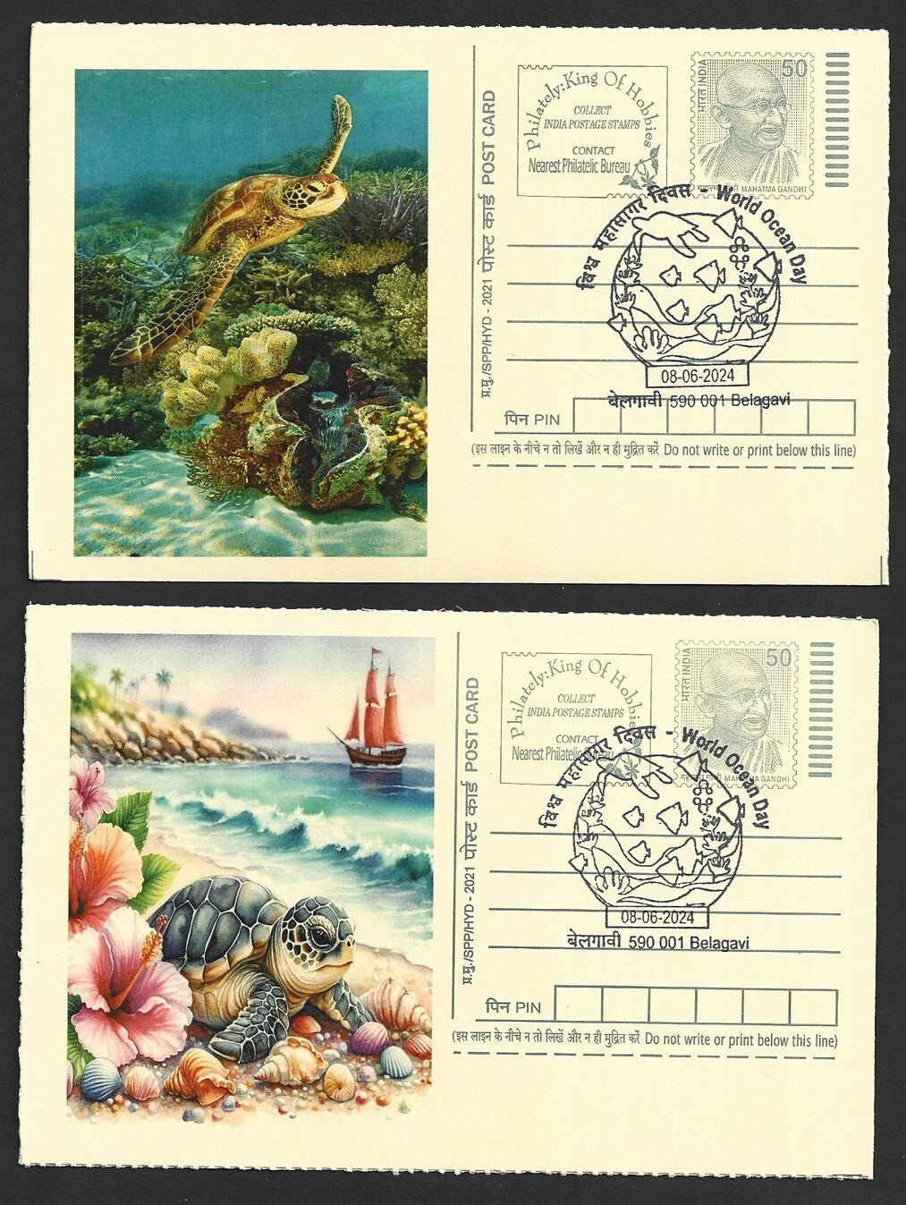 India 2024 World Ocean Day cards TORTOISE (11)