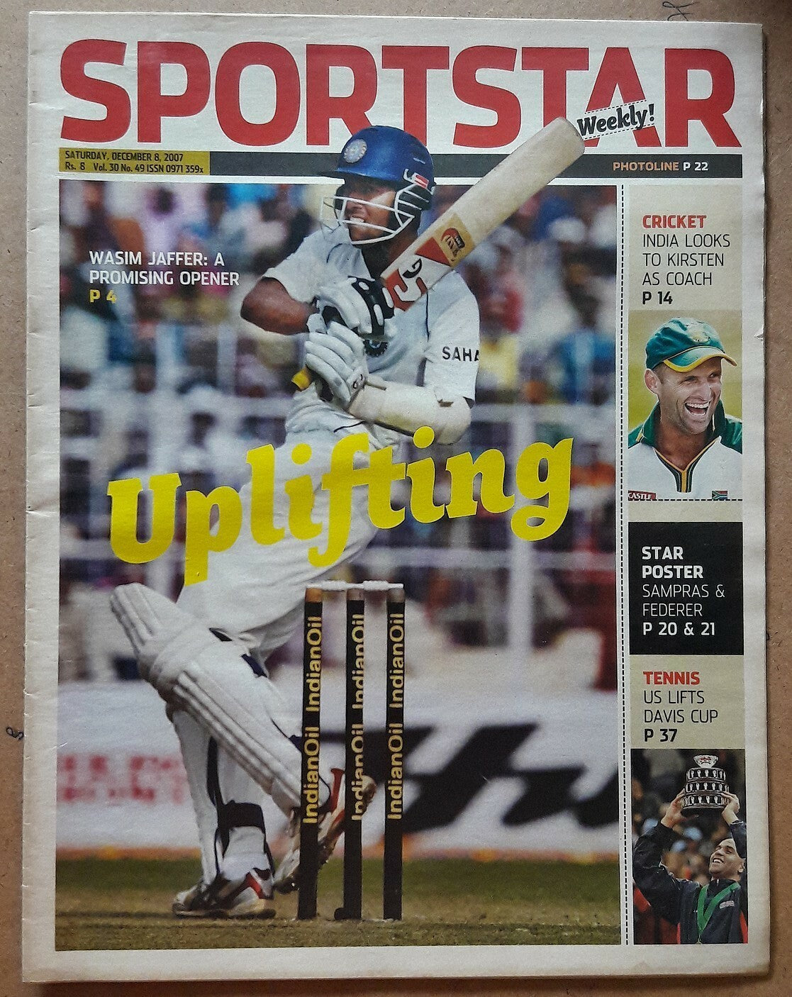 India Sportstar 2007-12 CRICKET cover issues 10” X 13” (5)