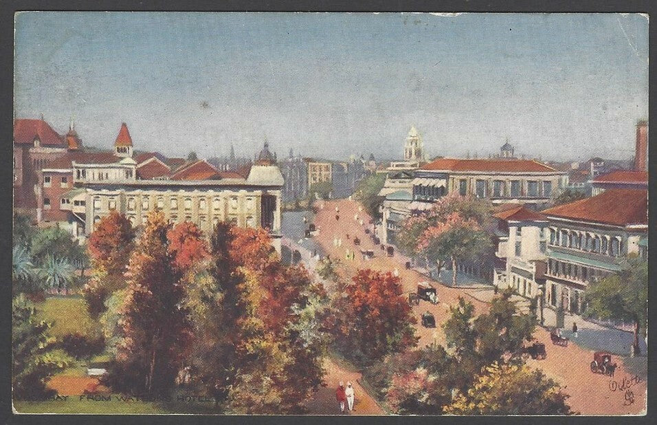 India BOMBAY vintage Art postcard Bombay from Watson Hotel
