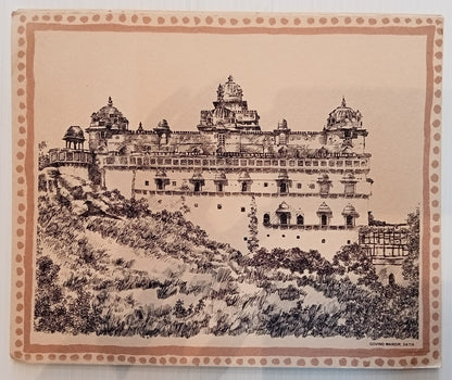 AOP Indian Heritage Vintage  paintings printed on Canvas card 33x 27cm (7)