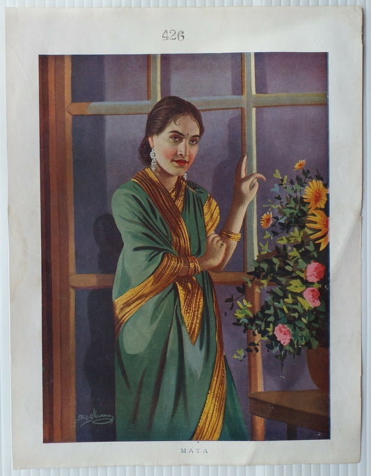 India Bollywood 1930s poster Maya Devi 9” x 11”