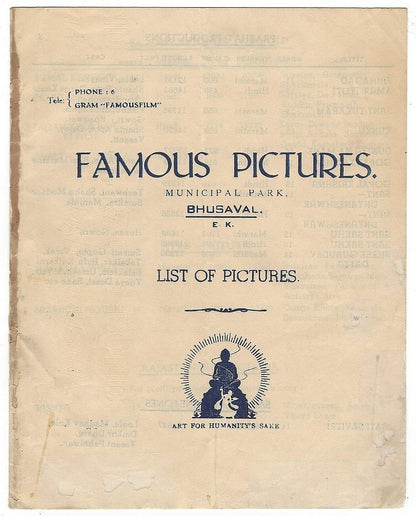 India 1946 Bollywood Distributor’s List of Pictures Bicycle Thief in Hindi Italy