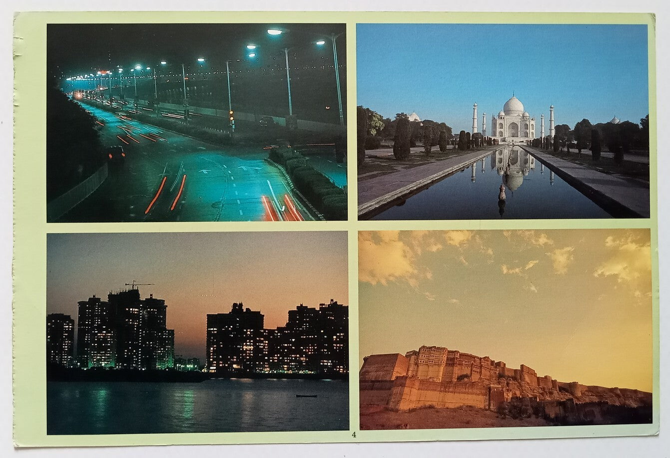(AOP) India vintage uncut blocks of 4 postcards ( 6 x 4 = 24)