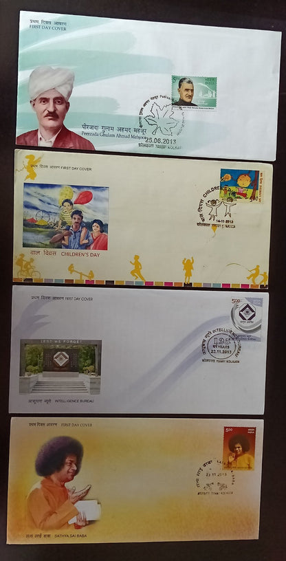 India 2013 First Day cover collection (23), most with unused brochures