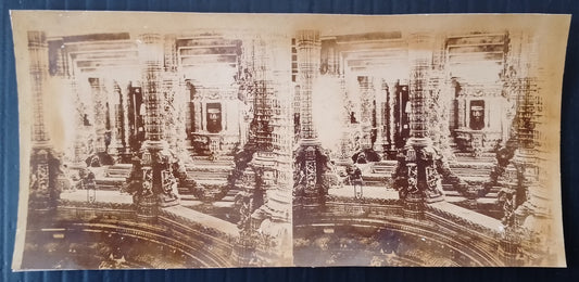 AOP India vintage stereo photo TEMPLE, MT. ABU