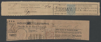 India Telegraph receipts with QV and KedVII TELEGRAPH STAMPS (6)