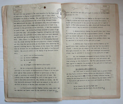 India 1955 Declaration document with Special Adhesive Large Capital 3R, etc