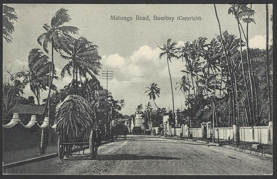 India BOMBAY vintage postcard Matunga Road