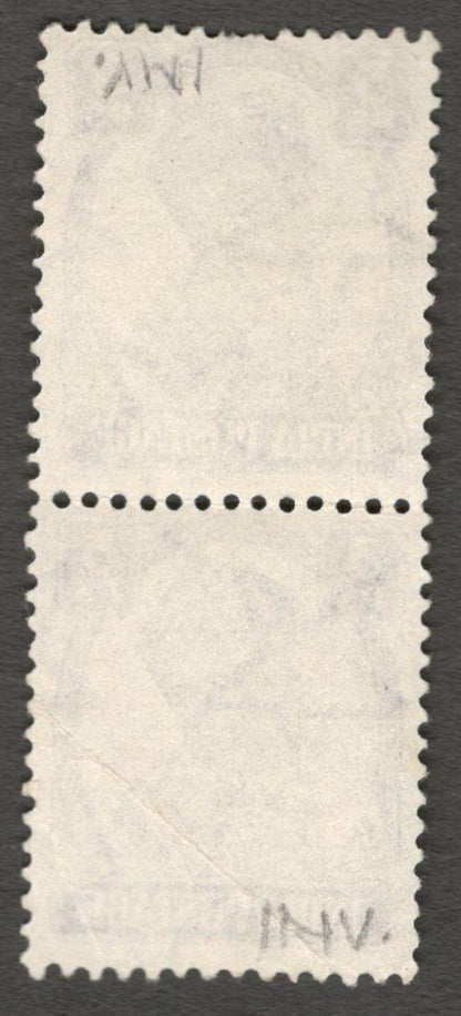AOP India KGVI 1940-43 3p WATERMARK INVERTED used pair. SG 265w £15