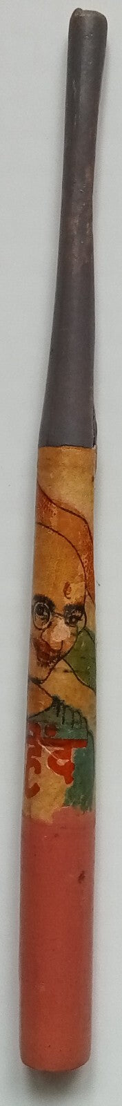 (AOP) India vintage wooden pen holder - GANDHI