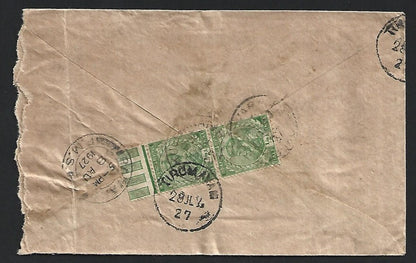 Malaya 1927 underpaid cover from India to RAWANG with postage due mark