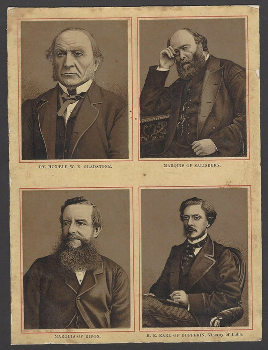 India Famous British India related personalities vintage print