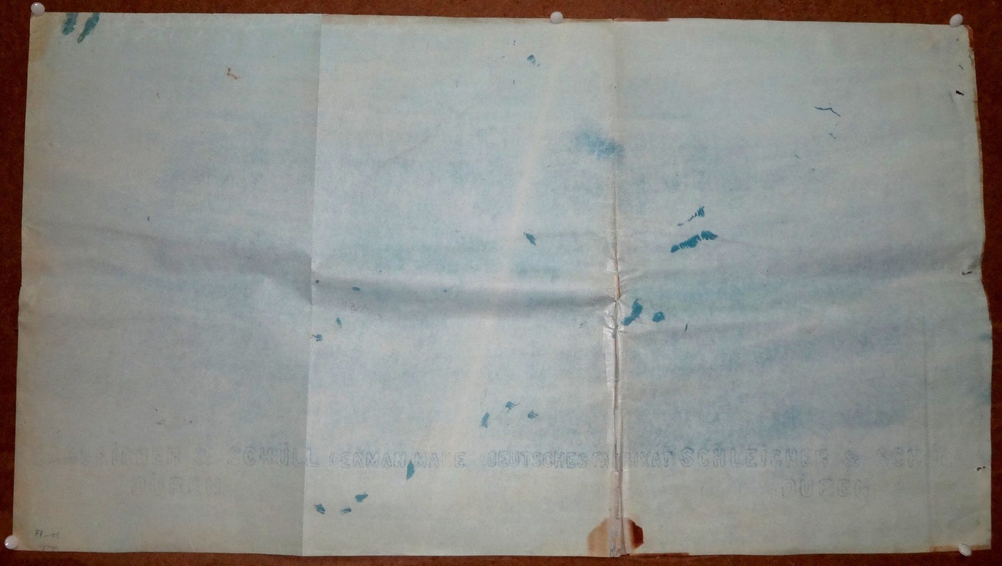 India 1899 Jetalsar Rajkot Railway signed LAND PLAN map blue print 20”x36” FAULT