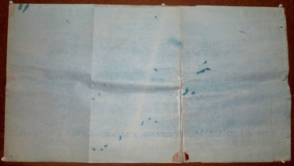 India 1899 Jetalsar Rajkot Railway signed LAND PLAN map blue print 20”x36” FAULT