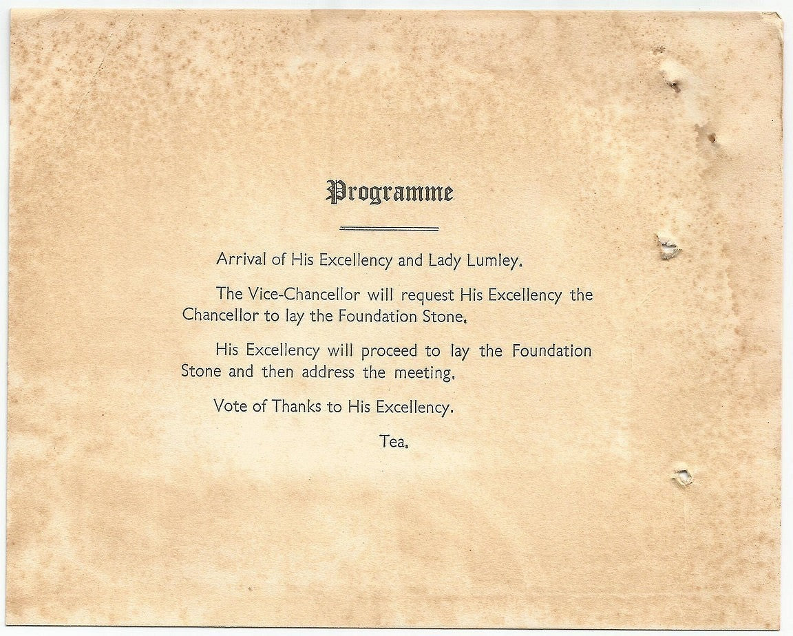 India 1941 University of Bombay crested invitation with map