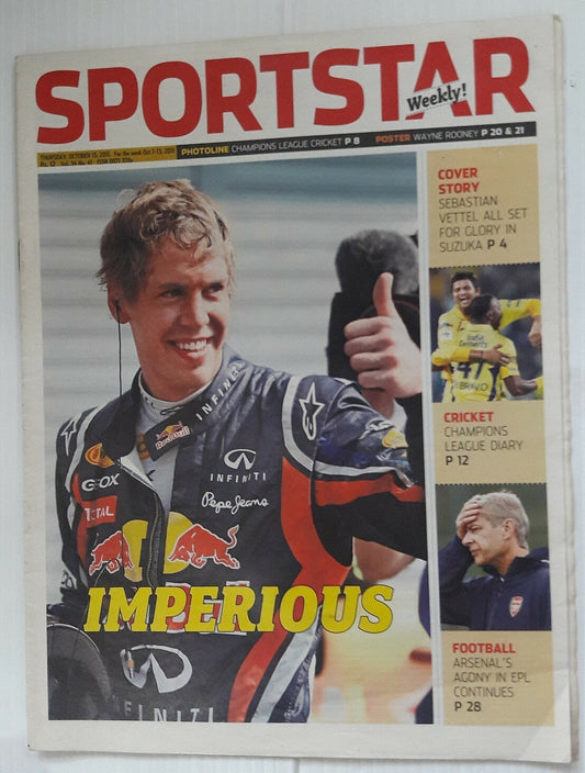 India Sportstar 2007-11 RACING cover issues 10” X 13” (3)
