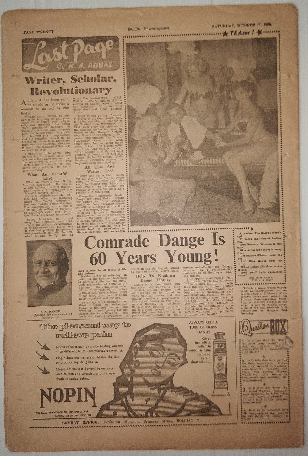 India Blitz October 1959 TRAGEDY OF THE ETERNAL TRIANGLE