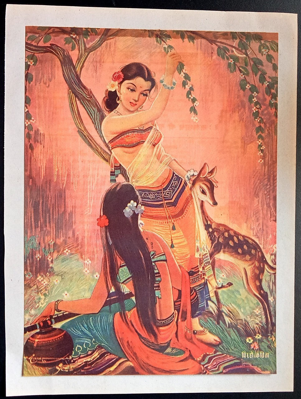 India vintage print VIRAHOTKANTHITA by Dinanth Dalal - Shringhar Nayaka series