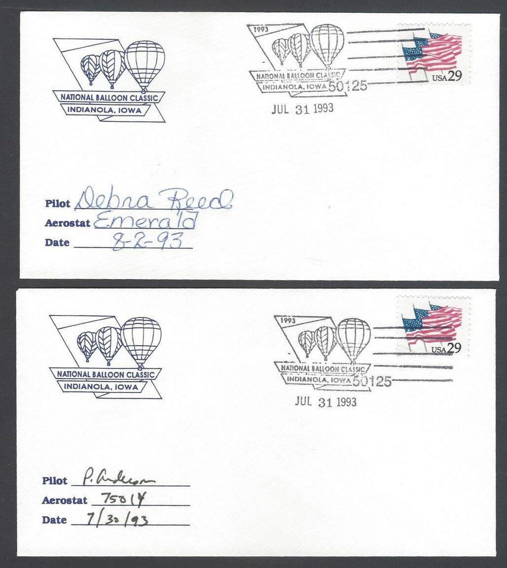 National Balloon Classic, Indianola 1993 covers signed by Pilots (5)
