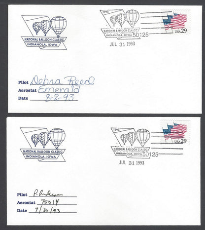 National Balloon Classic, Indianola 1993 covers signed by Pilots (5)